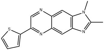 1H-Imidazo[4,5-g]quinoxaline, 1,2-dimethyl-6-(2-thienyl)- Struktur