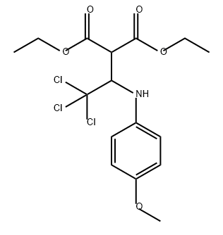 Propanedioic acid, 2-[2,2,2-trichloro-1-[(4-methoxyphenyl)amino]ethyl]-, 1,3-diethyl ester