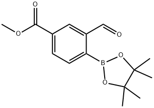 Benzoic acid, 3-formyl-4-(4,4,5,5-tetramethyl-1,3,2-dioxaborolan-2-yl)-, methyl ester Struktur