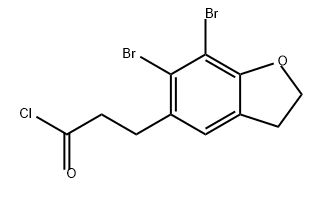 5-Benzofuranpropanoyl chloride, 6,7-dibromo-2,3-dihydro- Struktur