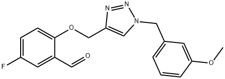 Benzaldehyde, 5-fluoro-2-[[1-[(3-methoxyphenyl)methyl]-1H-1,2,3-triazol-4-yl]methoxy]- Struktur