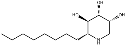 3,4,5-Piperidinetriol, 2-octyl-, (2R,3R,4R,5R)- Struktur