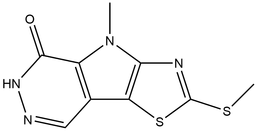 4-methyl-2-(methylthio)-4,6-dihydro-5H-thiazolo[5',4':4,5]pyrrolo[2,3-d]pyridazin-5-one Struktur