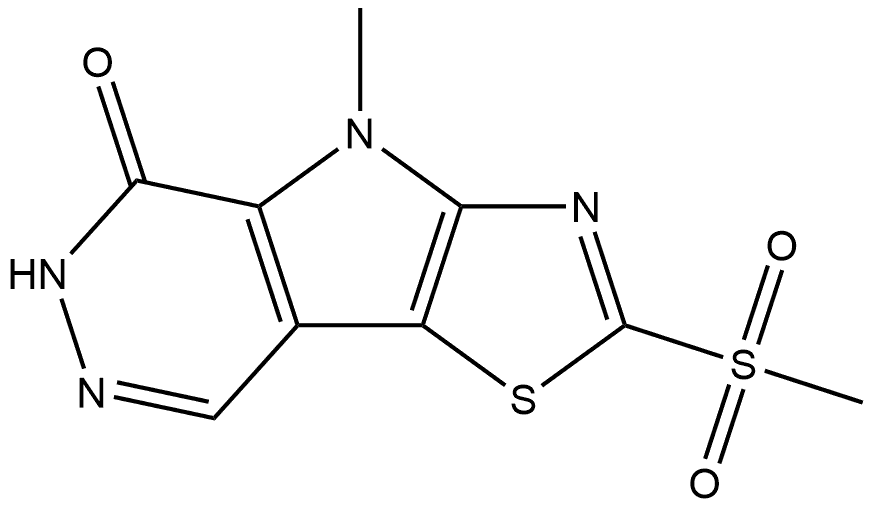 4-methyl-2-(methylsulfonyl)-4,6-dihydro-5H-thiazolo[5',4':4,5]pyrrolo[2,3-d]pyridazin-5-one Struktur