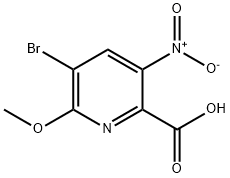 2-Pyridinecarboxylic acid, 5-bromo-6-methoxy-3-nitro- Struktur