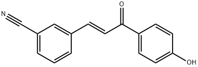 Benzonitrile, 3-[(1E)-3-(4-hydroxyphenyl)-3-oxo-1-propen-1-yl]- Structure