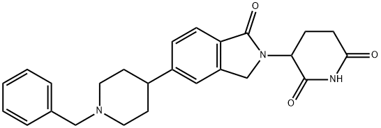 2,6-Piperidinedione, 3-[1,3-dihydro-1-oxo-5-[1-(phenylmethyl)-4-piperidinyl]-2H-isoindol-2-yl]- Struktur