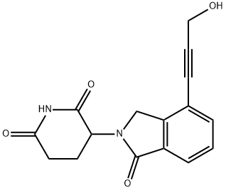 2,6-Piperidinedione, 3-[1,3-dihydro-4-(3-hydroxy-1-propyn-1-yl)-1-oxo-2H-isoindol-2-yl]- Struktur