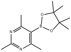 Pyrimidine, 2,4,6-trimethyl-5-(4,4,5,5-tetramethyl-1,3,2-dioxaborolan-2-yl)- Struktur