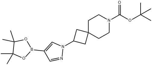 7-Azaspiro[3.5]nonane-7-carboxylic acid, 2-[4-(4,4,5,5-tetramethyl-1,3,2-dioxaborolan-2-yl)-1H-pyrazol-1-yl]-, 1,1-dimethylethyl ester Struktur