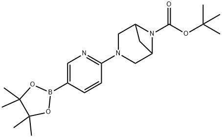 3,6-Diazabicyclo[3.1.1]heptane-6-carboxylic acid, 3-[5-(4,4,5,5-tetramethyl-1,3,2-dioxaborolan-2-yl)-2-pyridinyl]-, 1,1-dimethylethyl ester Struktur