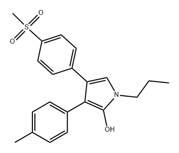 1H-Pyrrol-2-ol, 3-(4-methylphenyl)-4-[4-(methylsulfonyl)phenyl]-1-propyl- Struktur