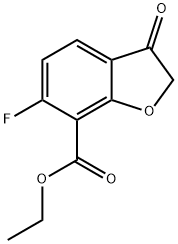 ethyl 6-fluoro-3-oxo-2,3-dihydrobenzofuran-7-carboxylate Struktur