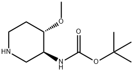 Carbamic acid, N-[(3S,4S)-4-methoxy-3-piperidinyl]-, 1,1-dimethylethyl ester Struktur