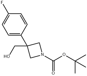 tert-butyl 3-(4-fluorophenyl)-3-(hydroxymethyl)azetidine-1-carboxylate Struktur