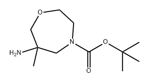 1,4-Oxazepine-4(5H)-carboxylic acid, 6-aminotetrahydro-6-methyl-, 1,1-dimethylethyl ester Struktur