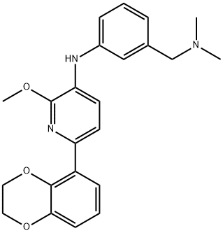 6-(2,3-dihydro-1,4-benzodioxin-5-yl)-N-[3-[(dimethylamino)methyl]phenyl]-2-methoxy-pyridin-3-amine Struktur