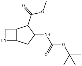 6-Azabicyclo[3.2.0]heptane-2-carboxylic acid, 3-[[(1,1-dimethylethoxy)carbonyl]amino]-, methyl ester Struktur