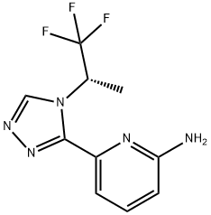 2-Pyridinamine, 6-[4-[(1S)-2,2,2-trifluoro-1-methylethyl]-4H-1,2,4-triazol-3-yl]- Struktur