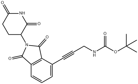 Carbamic acid, N-[3-[2-(2,6-dioxo-3-piperidinyl)-2,3-dihydro-1,3-dioxo-1H-isoindol-4-yl]-2-propyn-1-yl]-, 1,1-dimethylethyl ester Struktur