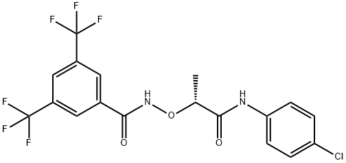 Benzamide, N-[(1R)-2-[(4-chlorophenyl)amino]-1-methyl-2-oxoethoxy]-3,5-bis(trifluoromethyl)- Struktur