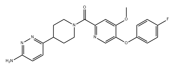 Methanone, [4-(6-amino-3-pyridazinyl)-1-piperidinyl][5-(4-fluorophenoxy)-4-methoxy-2-pyridinyl]- Struktur