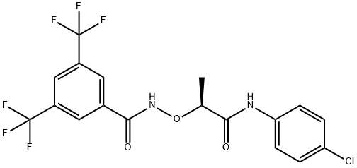 Benzamide, N-[(1S)-2-[(4-chlorophenyl)amino]-1-methyl-2-oxoethoxy]-3,5-bis(trifluoromethyl)- Struktur