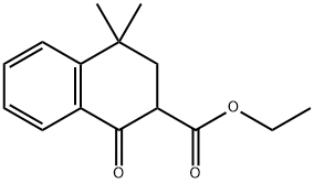 2-Naphthalenecarboxylic acid, 1,2,3,4-tetrahydro-4,4-dimethyl-1-oxo-, ethyl ester Struktur