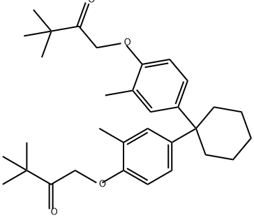 2-Butanone, 1,1'-[cyclohexylidenebis[(2-methyl-4,1-phenylene)oxy]]bis[3,3-dimethyl- Struktur