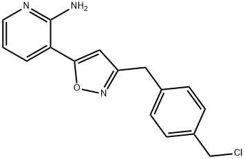 2-Pyridinamine, 3-[3-[[4-(chloromethyl)phenyl]methyl]-5-isoxazolyl]- Struktur