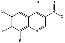 Quinoline, 7-bromo-4,6-dichloro-8-fluoro-3-nitro- Struktur