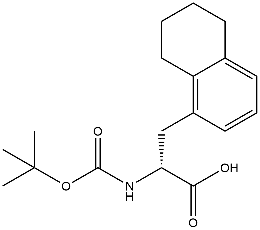 1-Naphthalenepropanoic acid, α-[[(1,1-dimethylethoxy)carbonyl]amino]-5,6,7,8-tetrahydro-, (αR)- Struktur