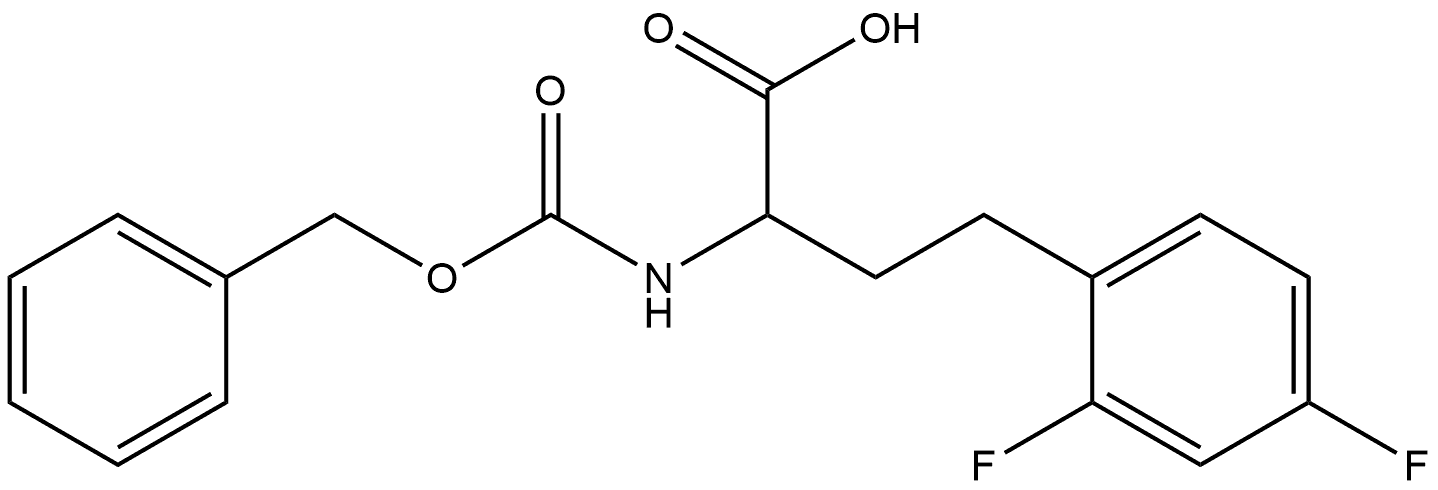 2-(((benzyloxy)carbonyl)amino)-4-(2,4-difluorophenyl)butanoic acid Struktur