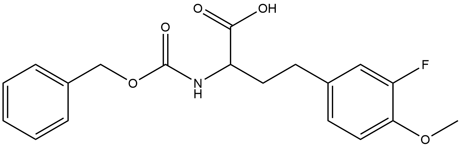 2-(((benzyloxy)carbonyl)amino)-4-(3-fluoro-4-methoxyphenyl)butanoic acid Struktur