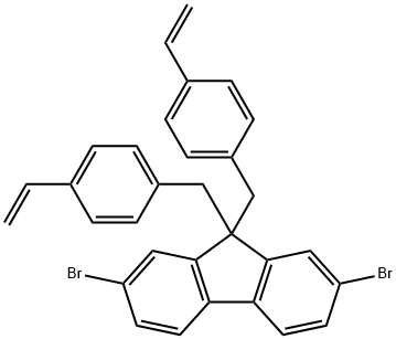 9H-Fluorene, 2,7-dibromo-9,9-bis[(4-ethenylphenyl)methyl]- Struktur