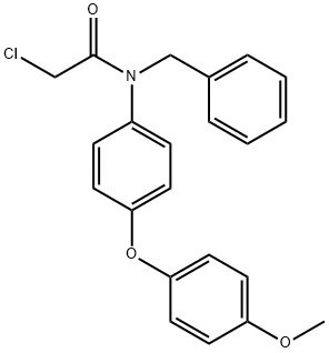 Acetamide, 2-chloro-N-[4-(4-methoxyphenoxy)phenyl]-N-(phenylmethyl)- Struktur