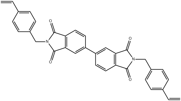 [5,5'-Bi-1H-isoindole]-1,1',3,3'(2H,2'H)-tetrone, 2,2'-bis[(4-ethenylphenyl)methyl]- Struktur