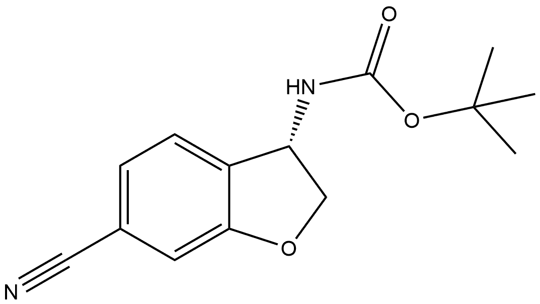 tert-butyl N-[(3S)-6-cyano-2,3-dihydrobenzofuran-3-yl]carbamate Struktur