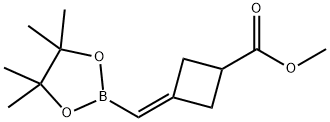 Cyclobutanecarboxylic acid, 3-[(4,4,5,5-tetramethyl-1,3,2-dioxaborolan-2-yl)methylene]-, methyl ester Struktur