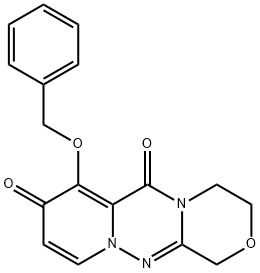 1H-[1,4]Oxazino[3,4-c]pyrido[2,1-f][1,2,4]triazine-6,8-dione, 3,4-dihydro-7-(phenylmethoxy)- Struktur