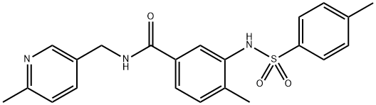 Benzamide, 4-methyl-3-[[(4-methylphenyl)sulfonyl]amino]-N-[(6-methyl-3-pyridinyl)methyl]- Struktur