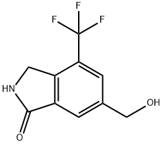 1H-Isoindol-1-one, 2,3-dihydro-6-(hydroxymethyl)-4-(trifluoromethyl)- Struktur