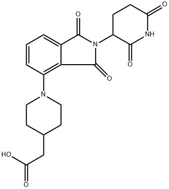 2-(1-(2-(2,6-dioxopiperidin-3-yl)-1,3-dioxoisoindolin-4-yl)piperidin-4-yl)acetic acid Struktur