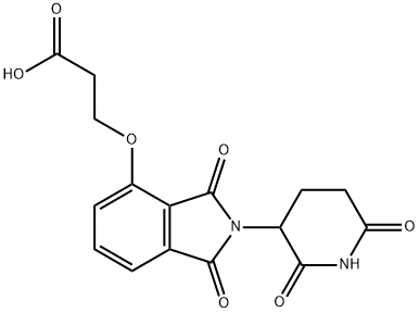 Propanoic acid, 3-[[2-(2,6-dioxo-3-piperidinyl)-2,3-dihydro-1,3-dioxo-1H-isoindol-4-yl]oxy]- Struktur