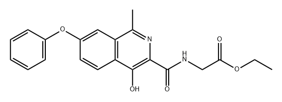 Glycine, N-[(4-hydroxy-1-methyl-7-phenoxy-3-isoquinolinyl)carbonyl]-, ethyl ester Struktur