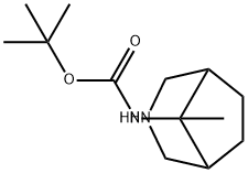 Carbamic acid, N-?(8-?methyl-?3-?azabicyclo[3.2.1]?oct-?8-?yl)?-?, 1,?1-?dimethylethyl ester Struktur