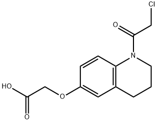 Acetic acid, 2-[[1-(2-chloroacetyl)-1,2,3,4-tetrahydro-6-quinolinyl]oxy]- Struktur