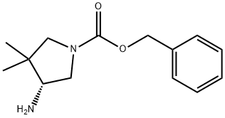 1-Pyrrolidinecarboxylic acid, 4-amino-3,3-dimethyl-, phenylmethyl ester, (4R)- Structure