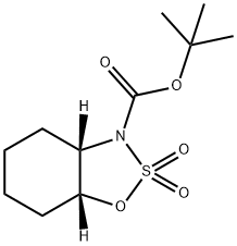 3H-?1,?2,?3-?Benzoxathiazole-?3-?carboxylic acid, hexahydro-?, 1,?1-?dimethylethyl ester, 2,?2-?dioxide, (3aS,?7aR)?- Struktur