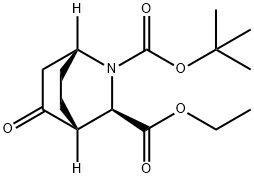 2-(1,1-Dimethylethyl) 3-ethyl (1R,3R,4R)-5-oxo-2-azabicyclo[2.2.2]octane-2,3-dicarboxylate Struktur